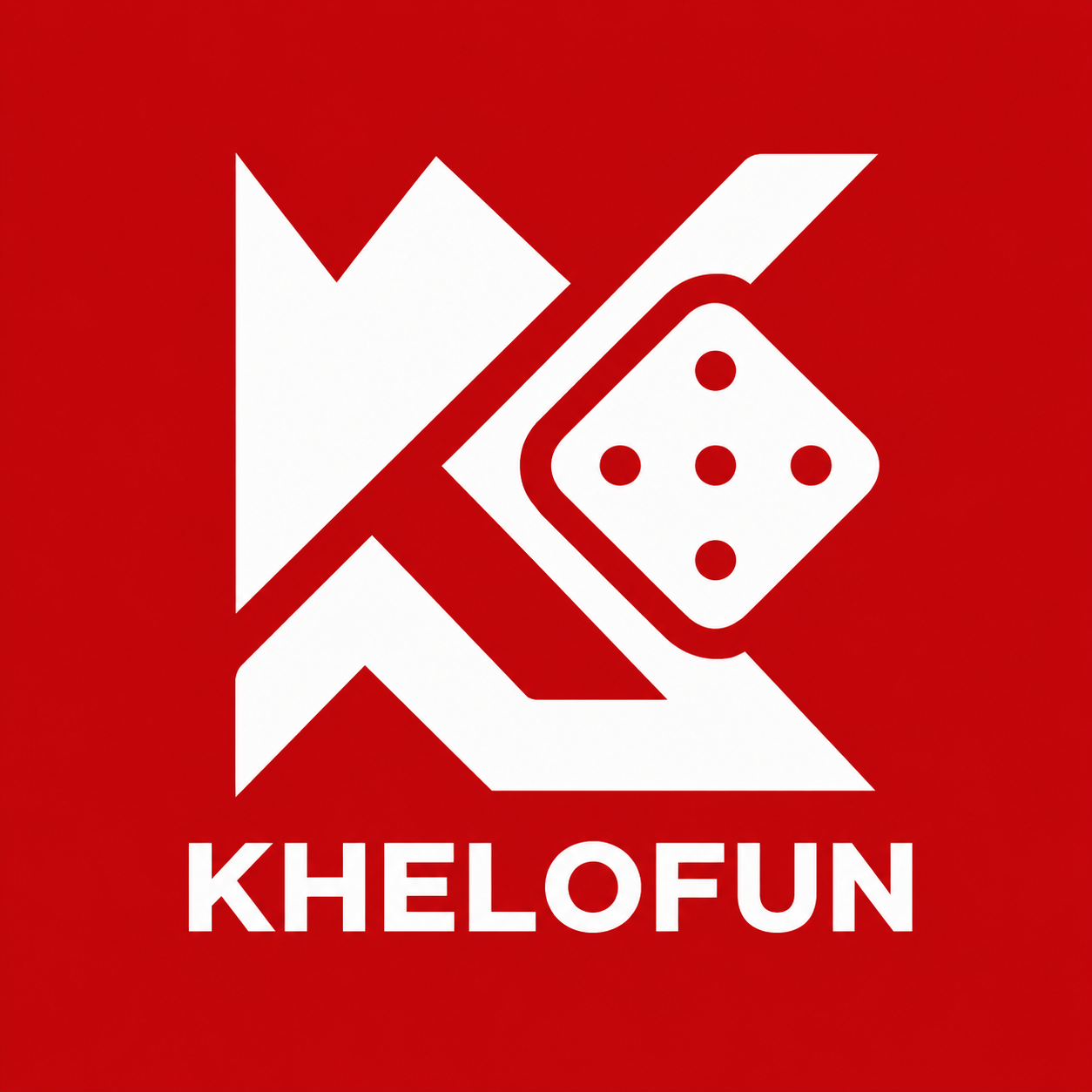 Khelofun logo with red and white color combo