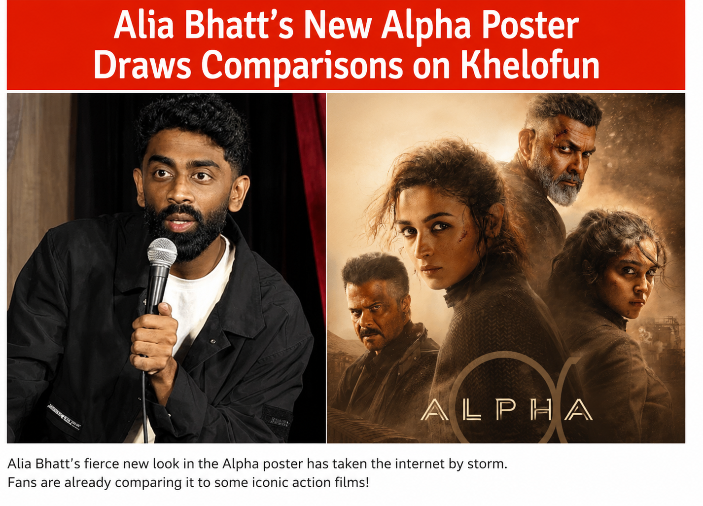 Alia Bhatt appears in the newly released Alpha poster, sparking discussions and comparisons among fans online.